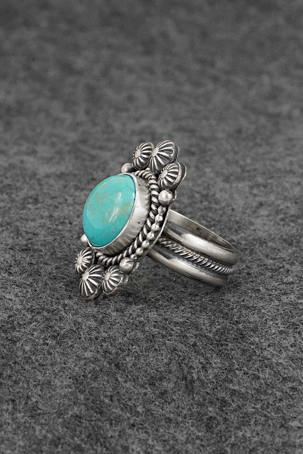 Turquoise & Sterling Silver Ring - Michael Calladitto - Size 9