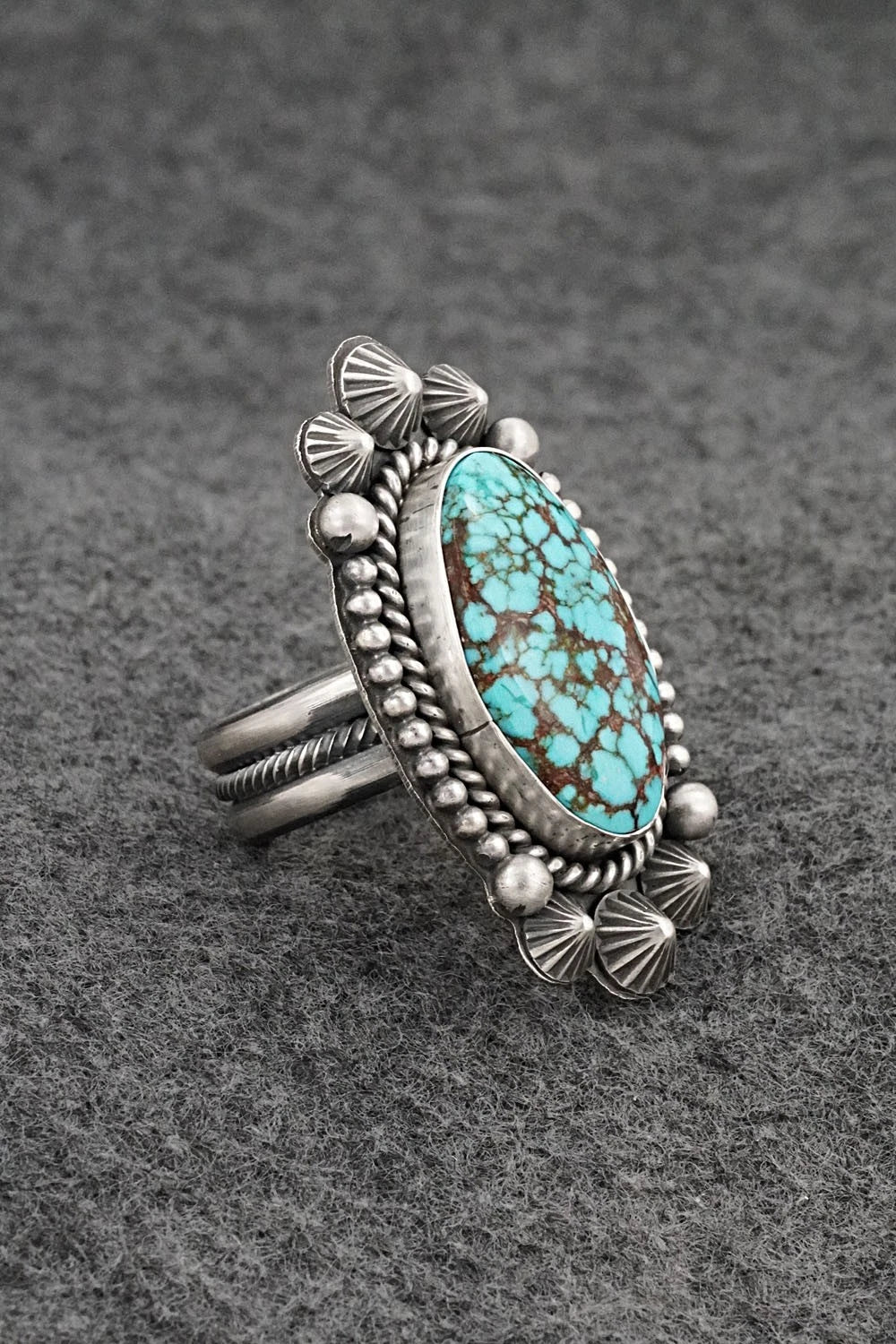Turquoise & Sterling Silver Ring - Michael Calladitto - Size 8