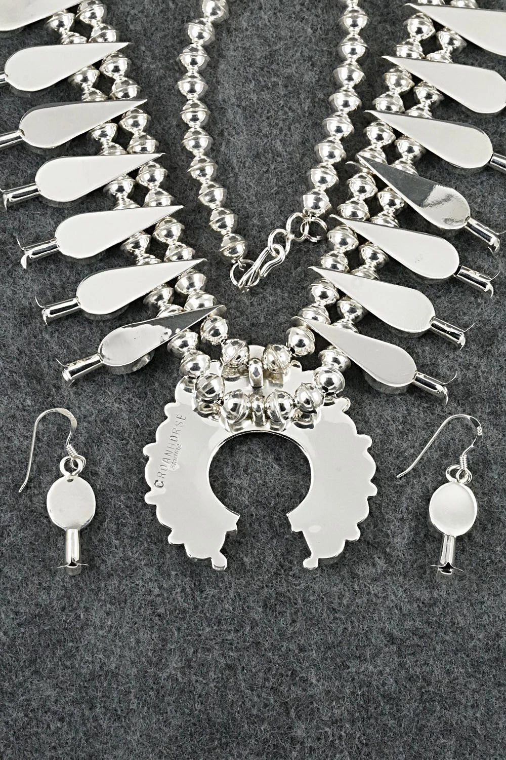 Turquoise & Sterling Silver Squash Blossom Set - Califreda Roanhorse