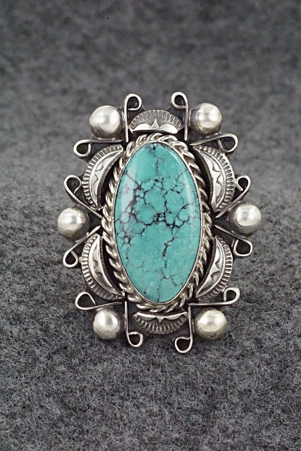 Turquoise & Sterling Silver Ring - Wilson Dawes - Size 12
