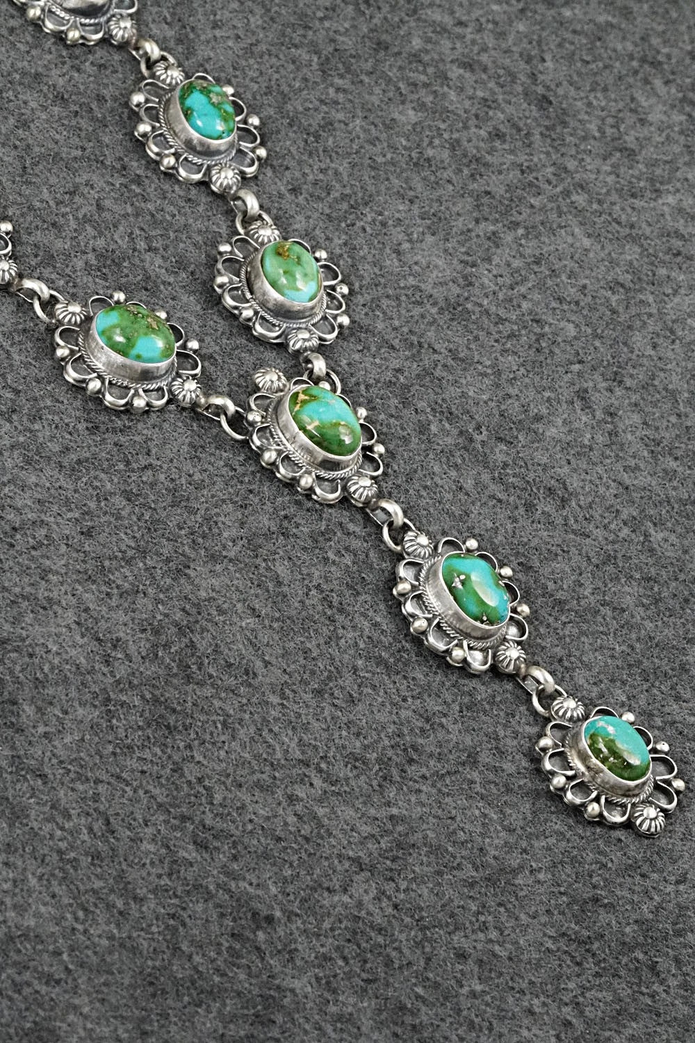 Turquoise & Sterling Silver Necklace and Earrings Set - Kathleen Livingston