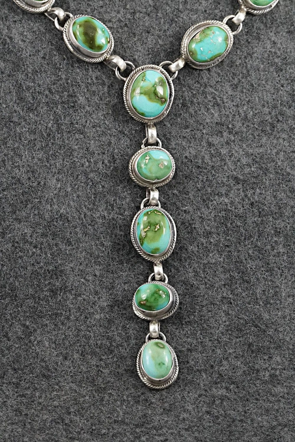 Turquoise & Sterling Silver Necklace and Earrings Set - Kathleen Livingston