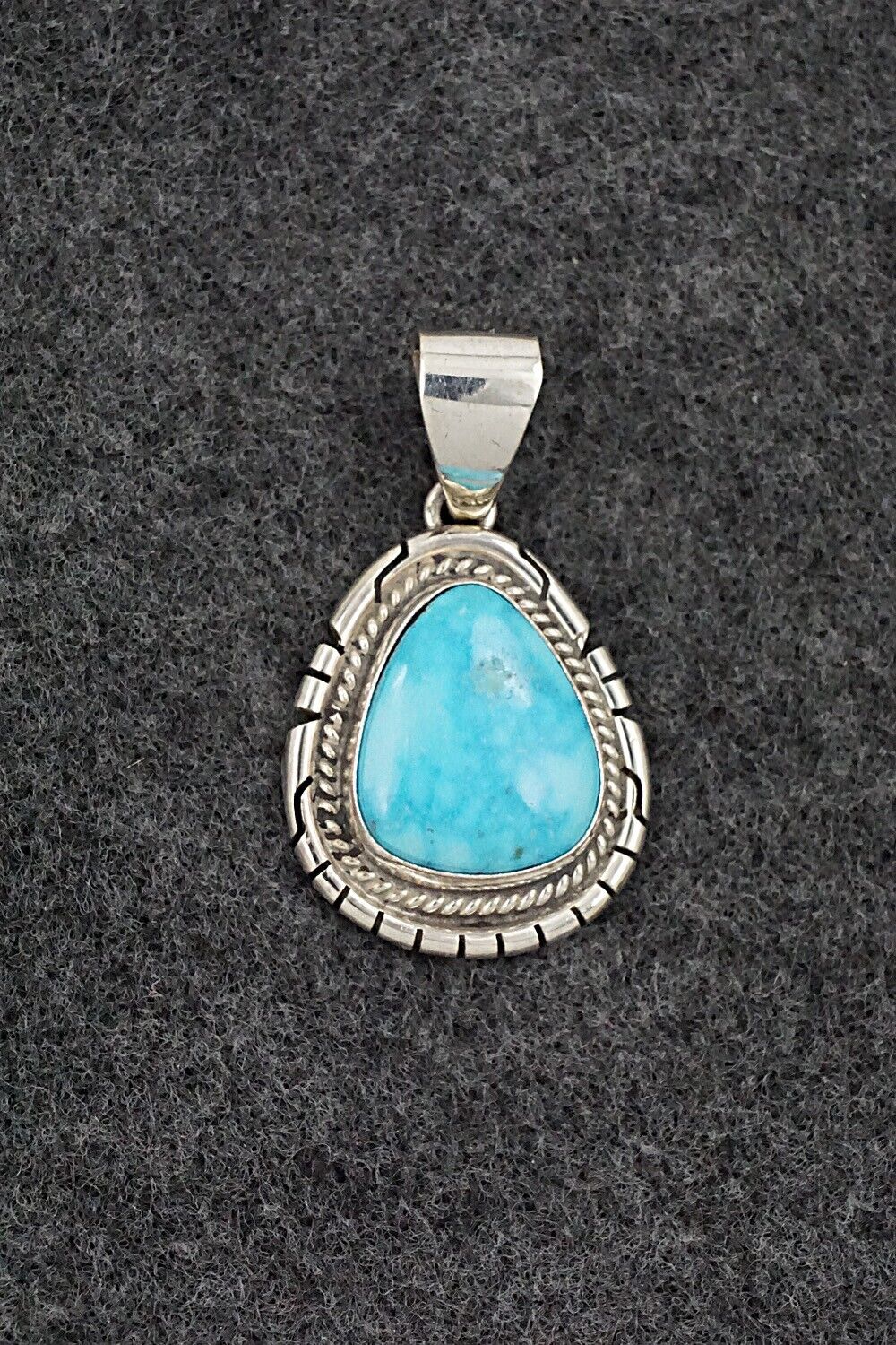 Turquoise & Sterling Silver Pendant - Peggy Skeets