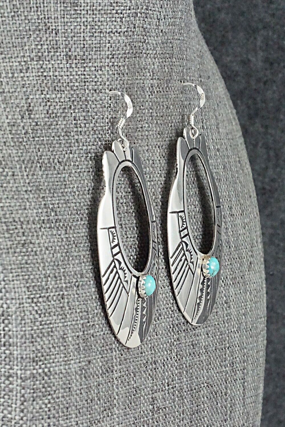 Turquoise & Sterling Silver Earrings - Rosita Singer