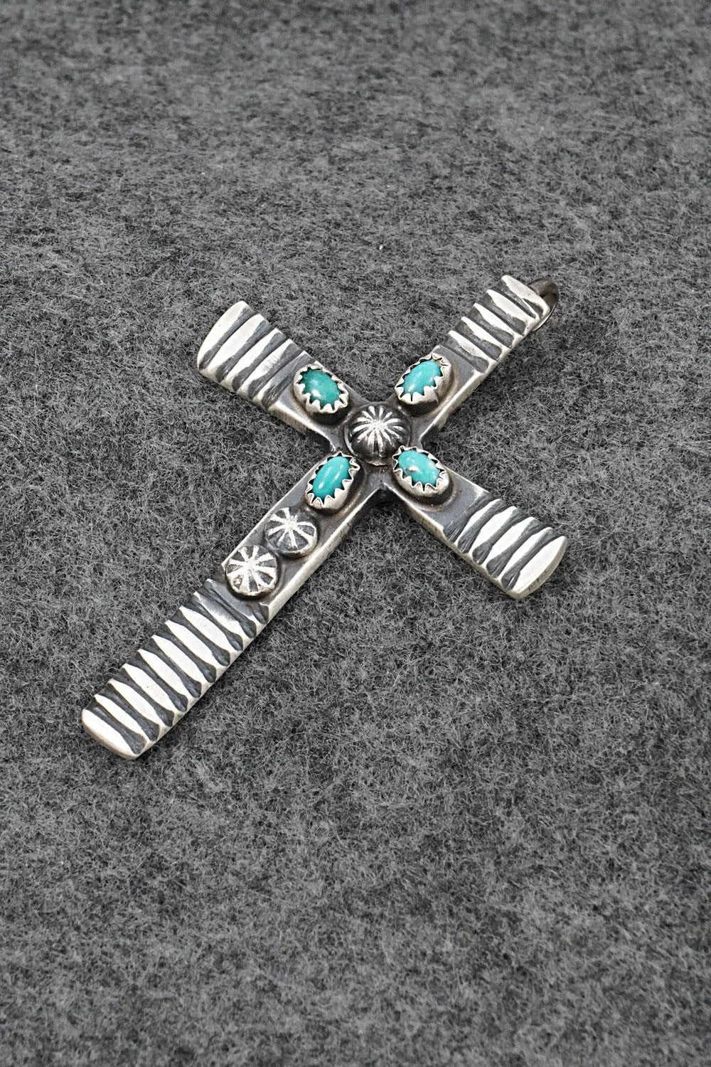 Turquoise & Sterling Silver Pendant - Martha Cayatineto