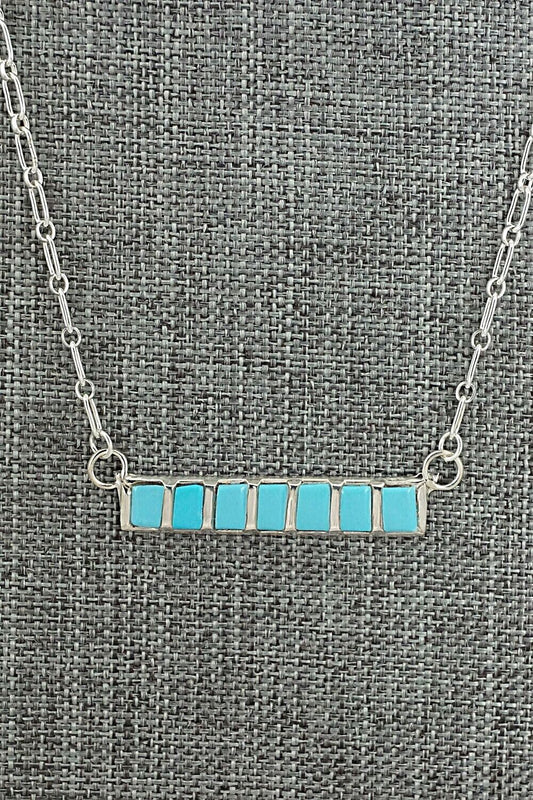 Turquoise & Sterling Silver Necklace - Glennetta Luna