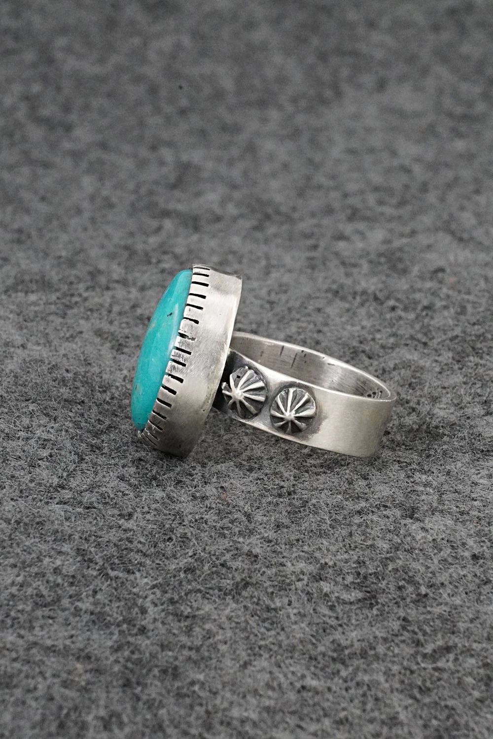 Turquoise & Sterling Silver Ring - Darrin Livingston - Size 7