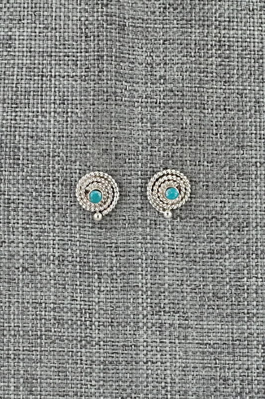 Turquoise and Sterling Silver Earrings - Gilbert Weebothee