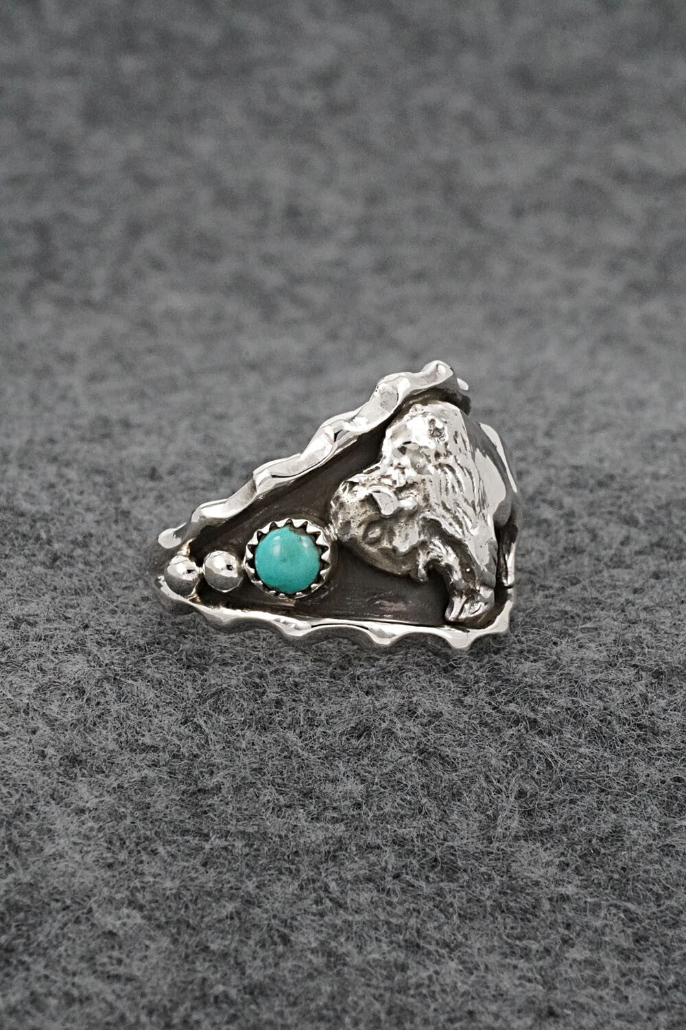 Turquoise & Sterling Silver Ring - Genevieve Francisco - Size 13