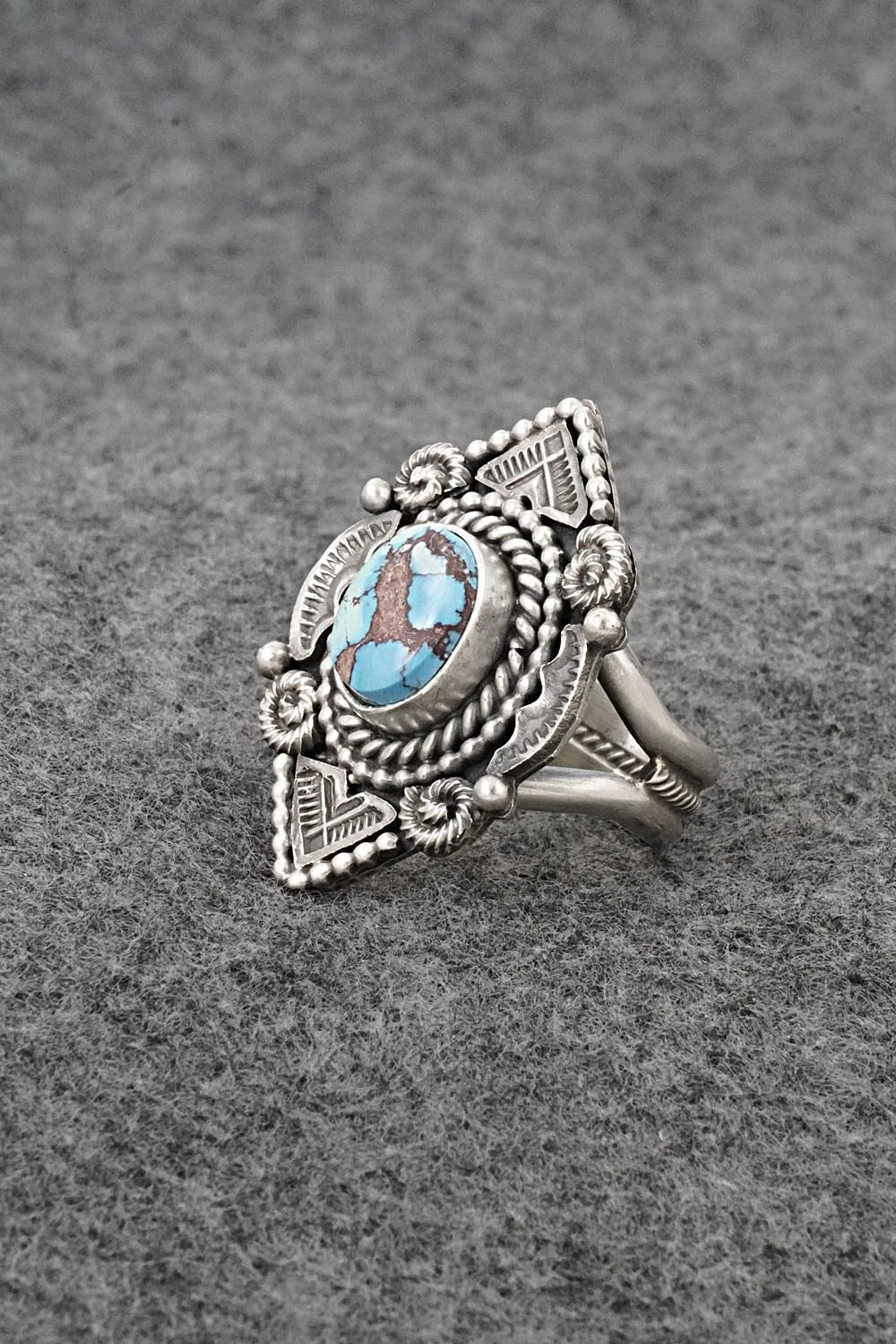 Turquoise & Sterling Silver Ring - Rosita Calladitto - Size 9