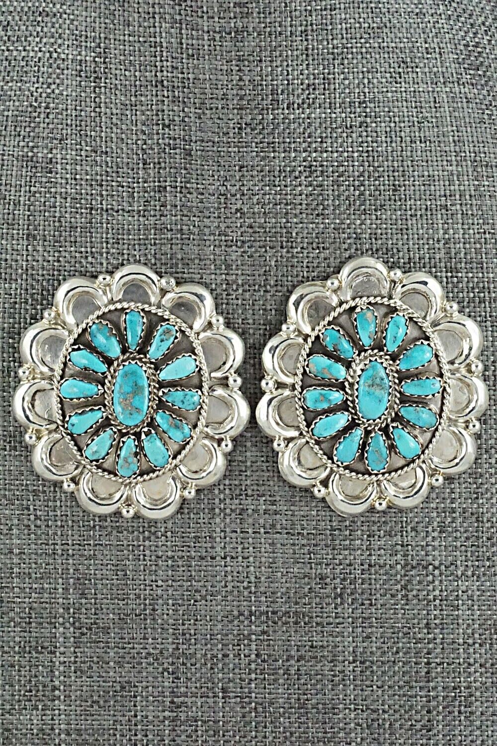 Turquoise & Sterling Silver Earrings - Justina Wilson