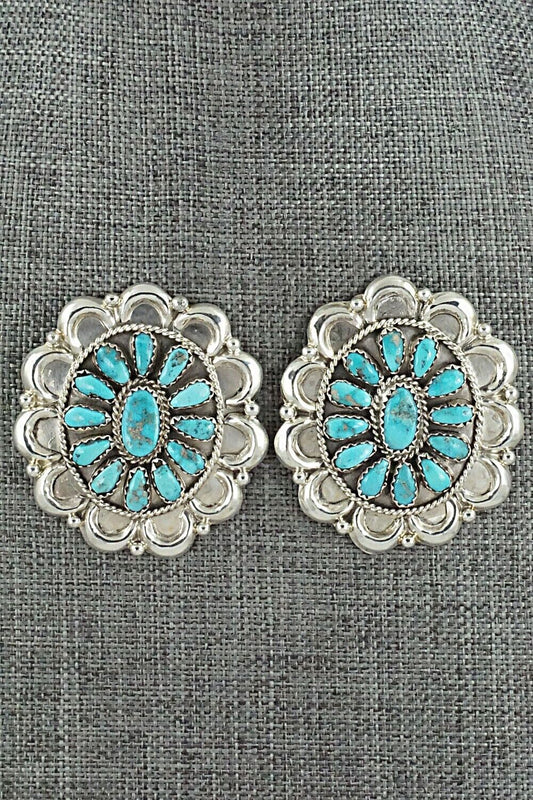 Turquoise & Sterling Silver Earrings - Justina Wilson