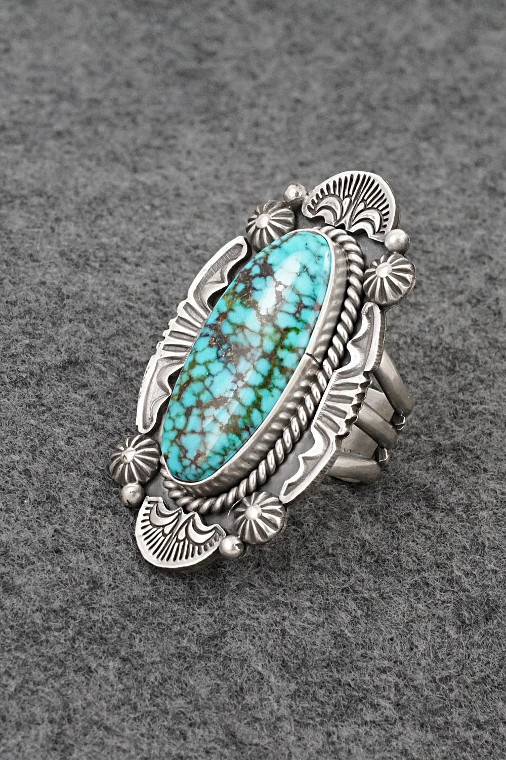 Turquoise & Sterling Silver Ring - Michael Calladitto - Size 8.5