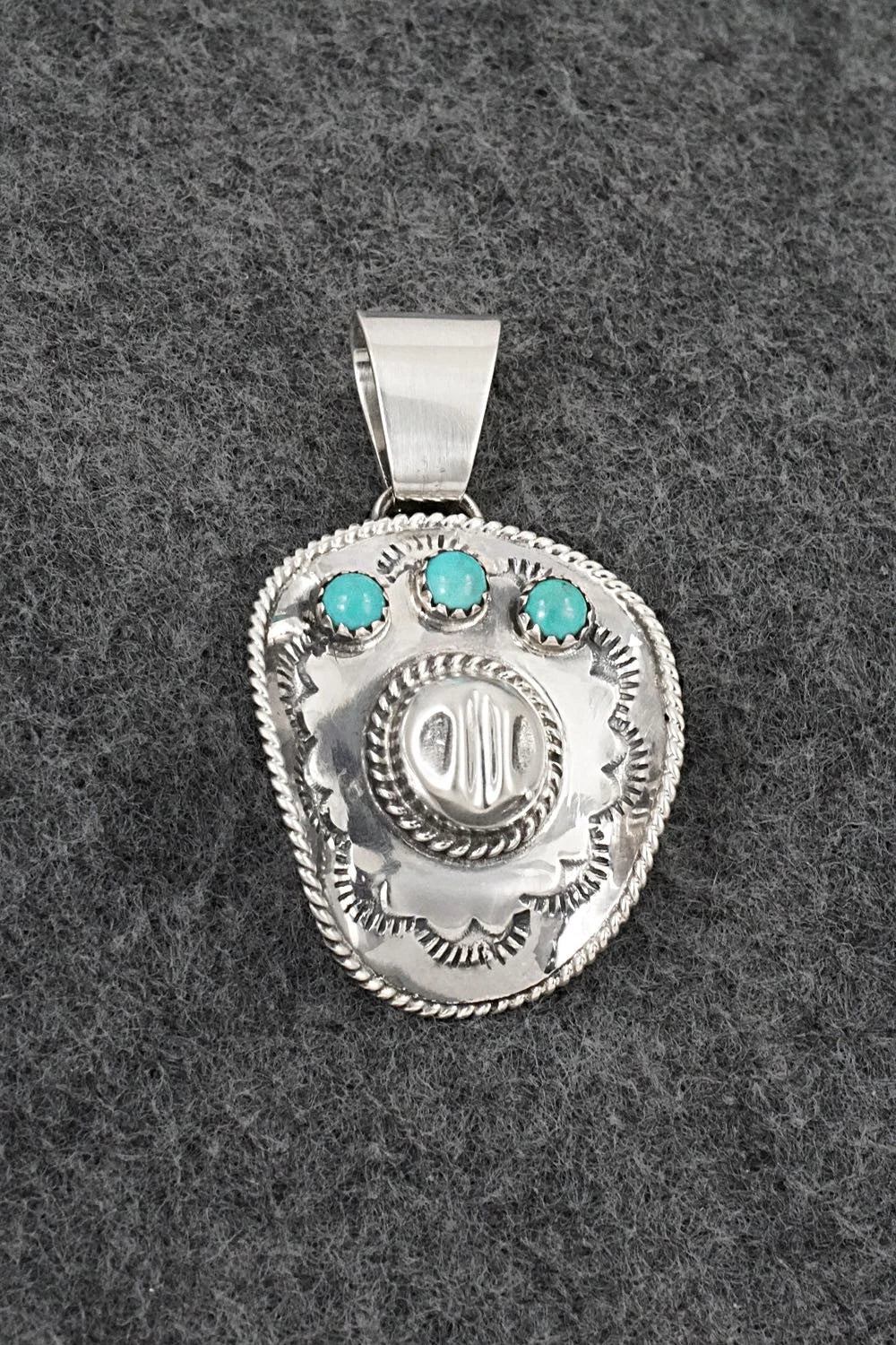 Turquoise & Sterling Silver Pendant - Bobby Platero