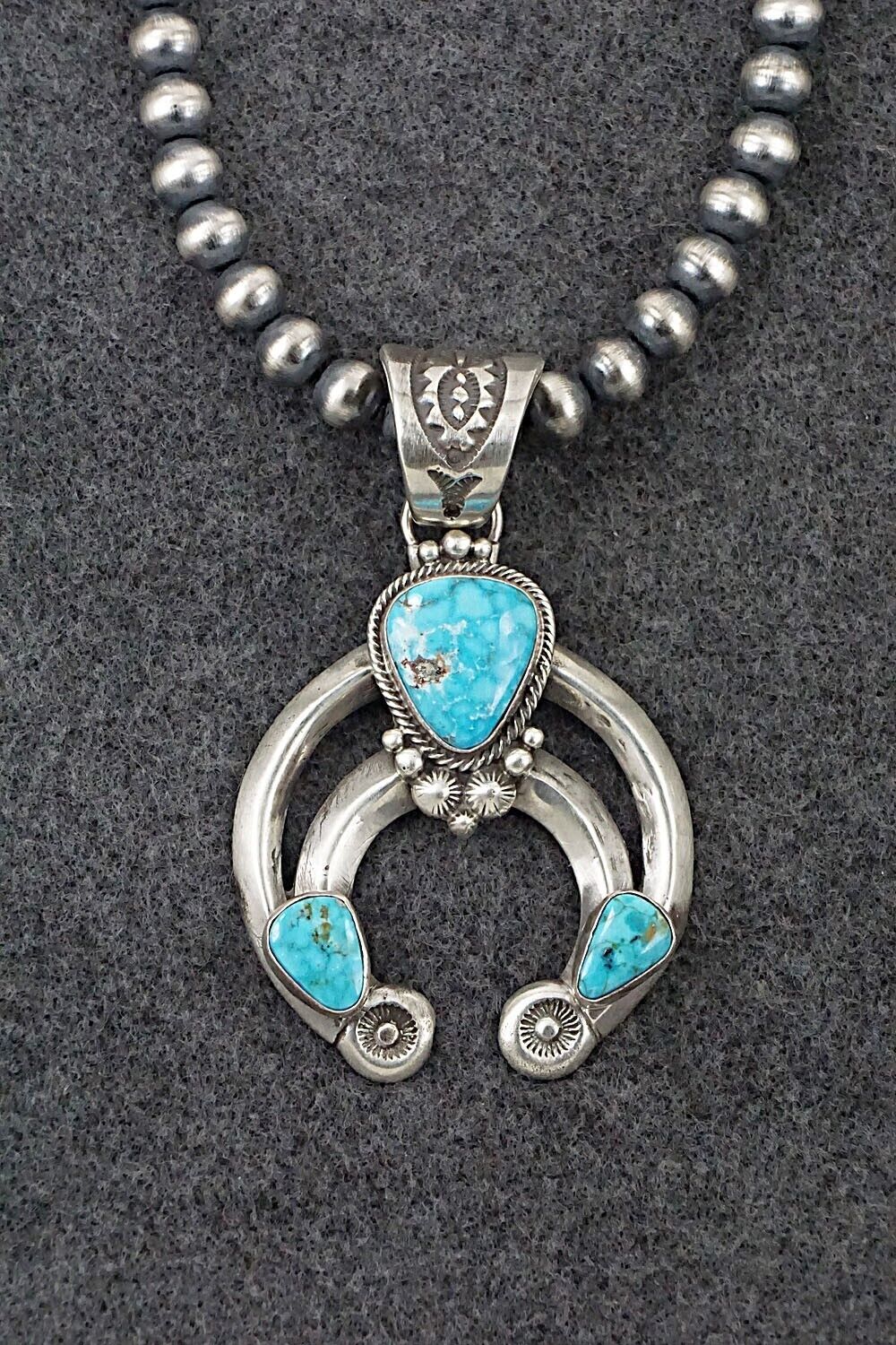 Turquoise & Sterling Silver Necklace - Tom Lewis