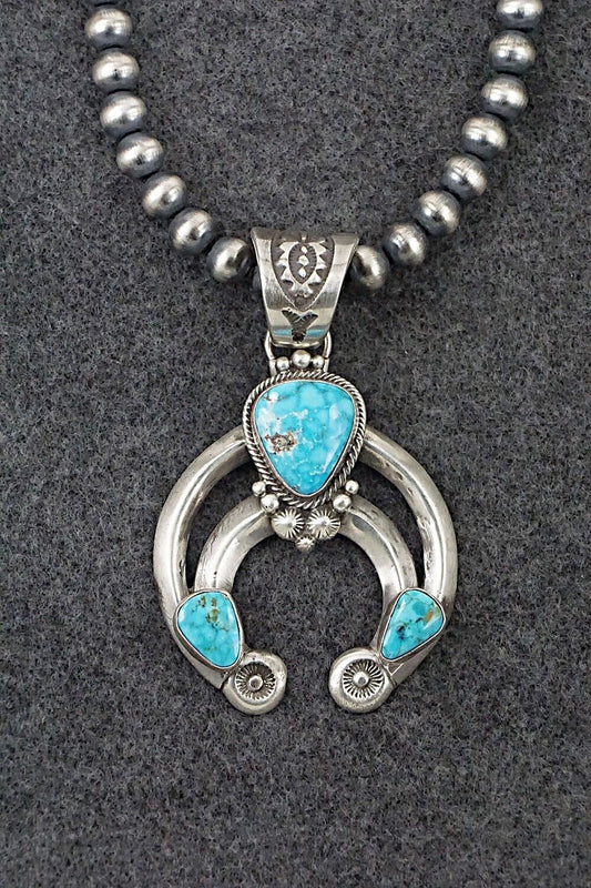 Turquoise & Sterling Silver Necklace - Tom Lewis