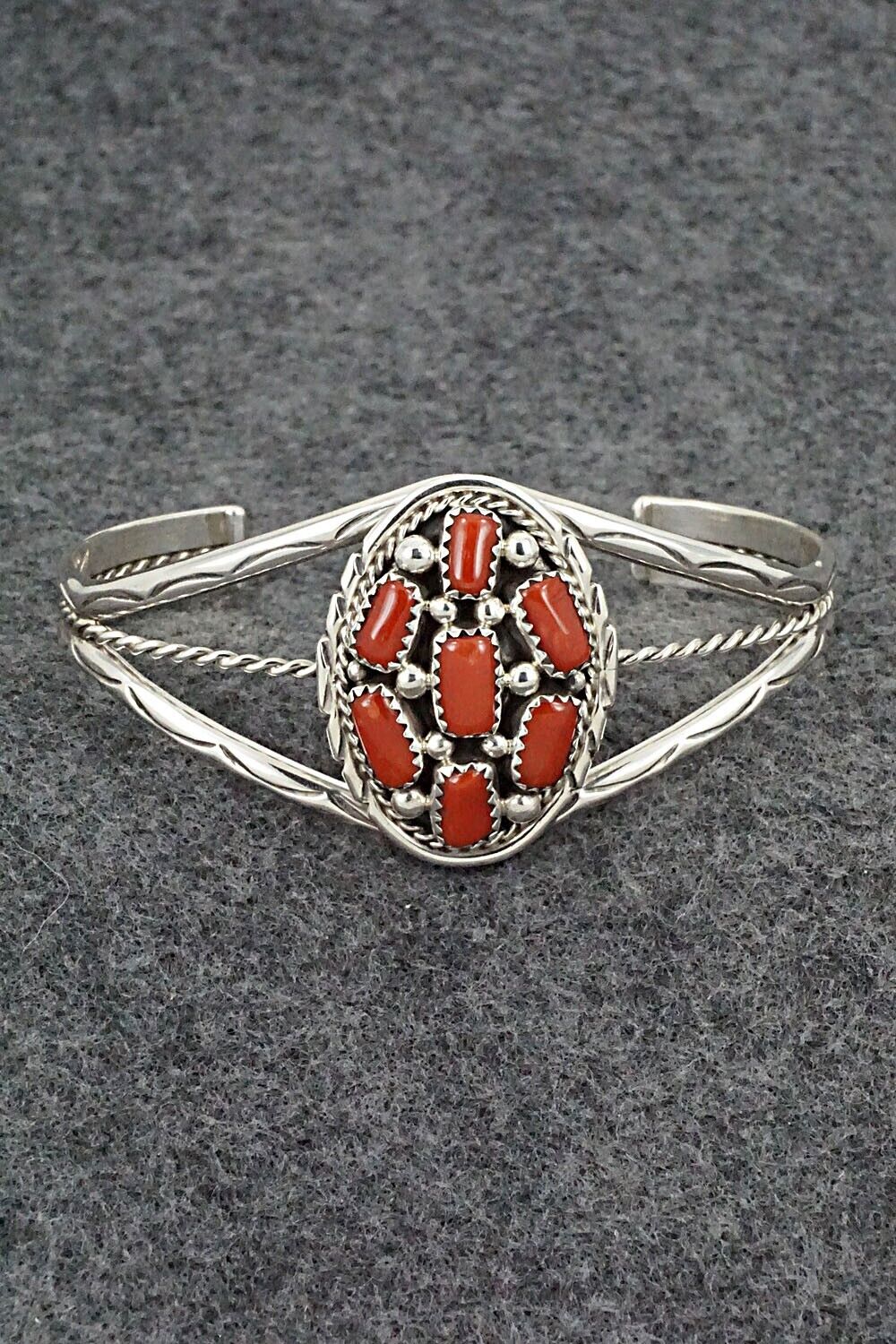 Coral & Sterling Silver Bracelet - Melvin Chee