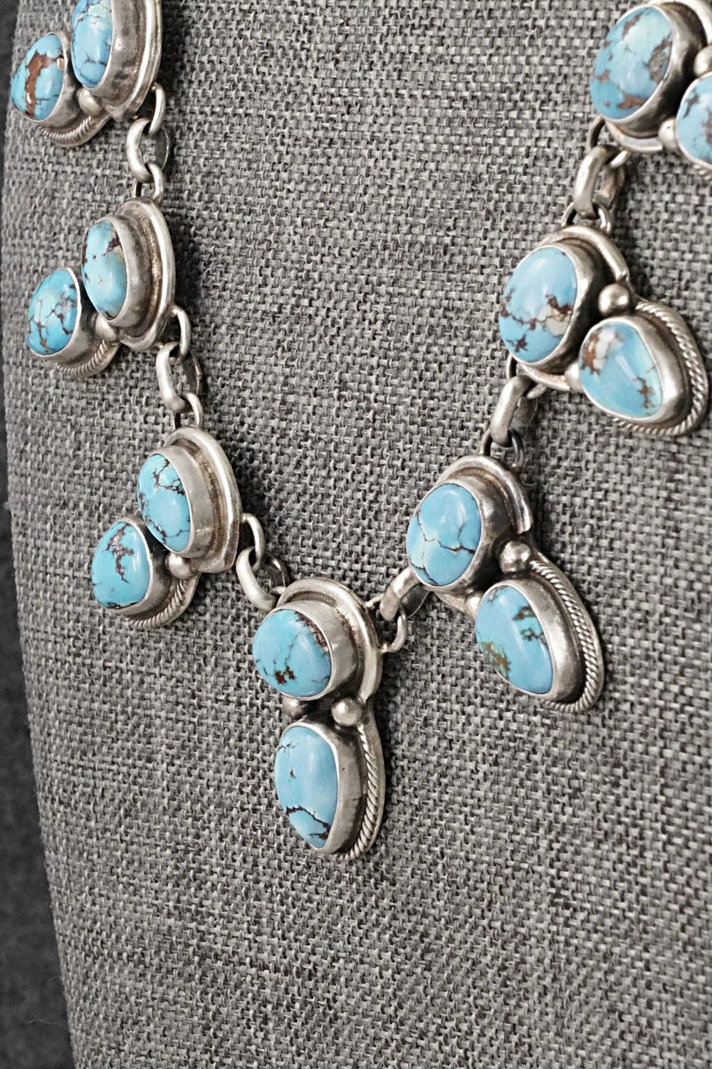 Turquoise & Sterling Silver Necklace and Earrings Set - Kathleen Livingston