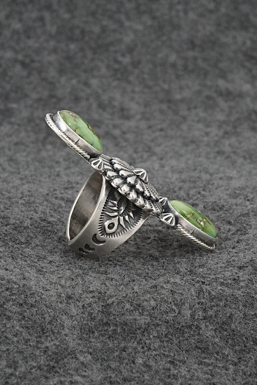 Turquoise & Sterling Silver Ring - Samuel Yellowhair - Size 7.5