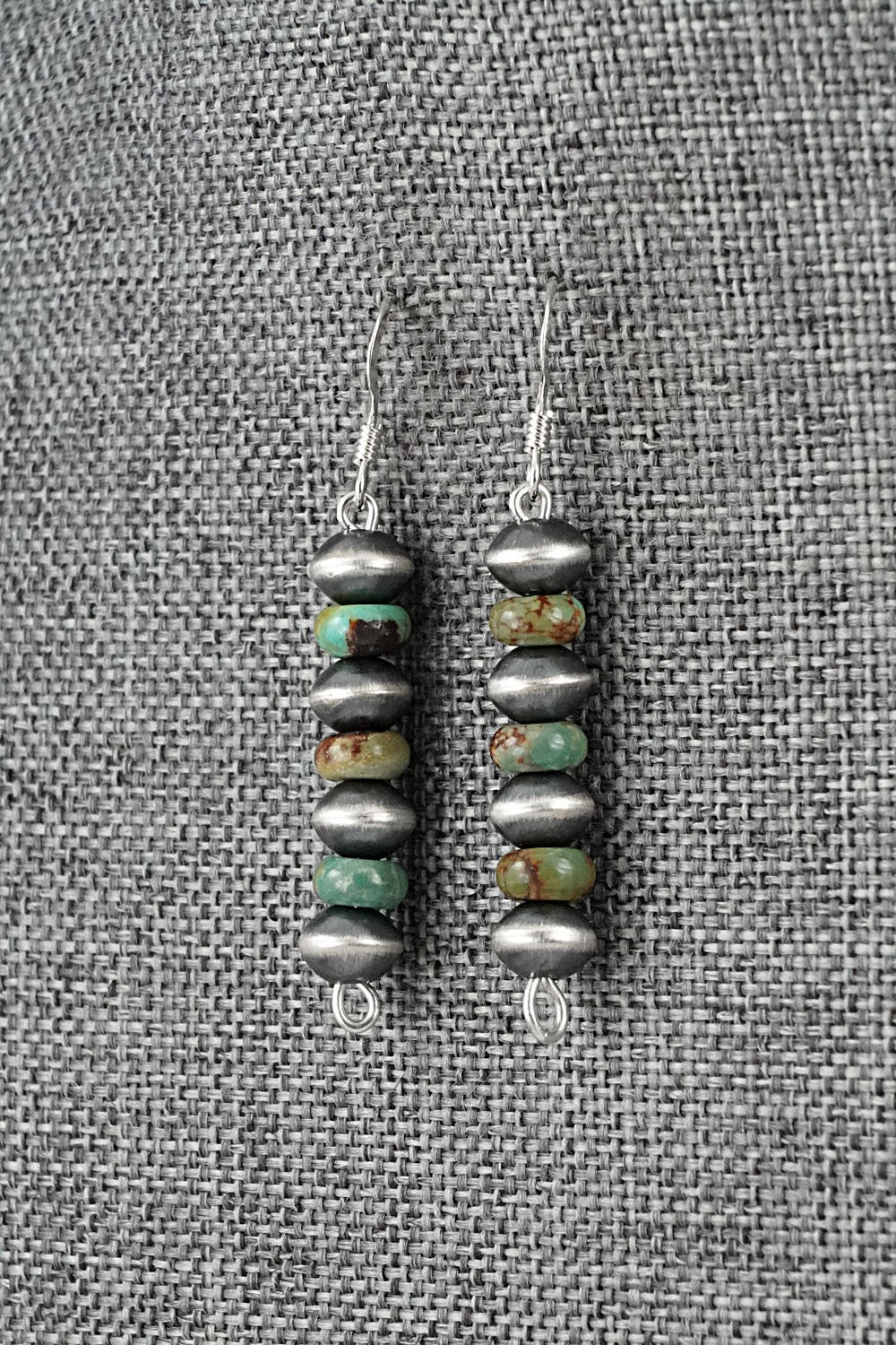 Turquoise & Sterling Silver Navajo Pearl Earrings - Tonisha Haley