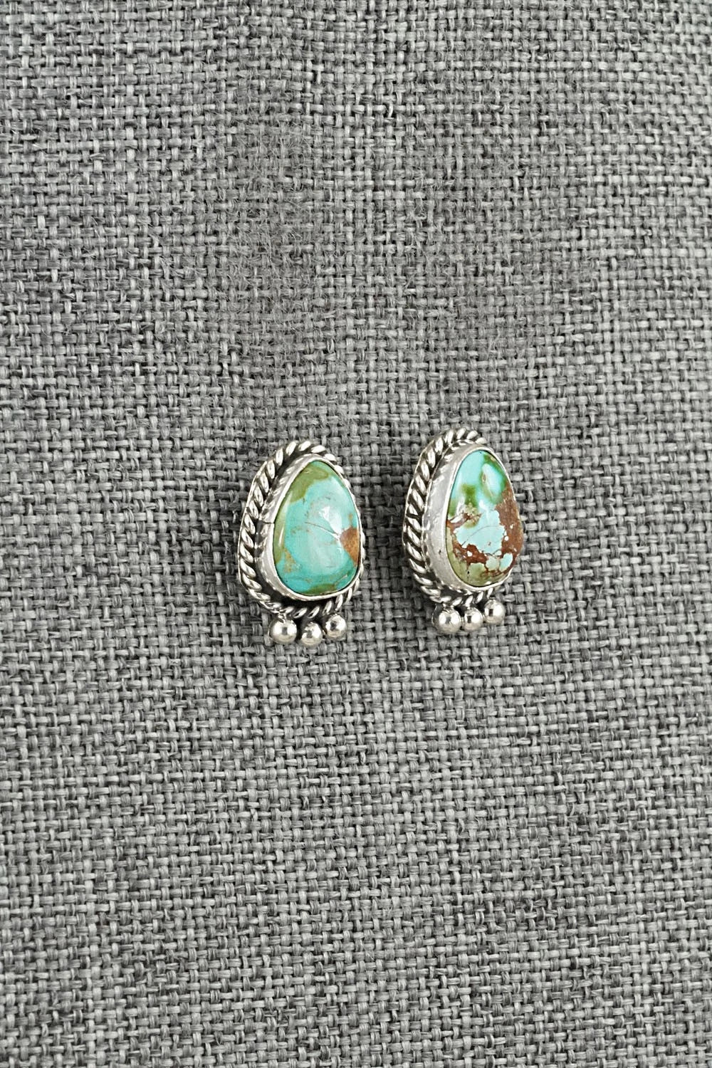Turquoise & Sterling Silver Earrings - Eugene Gruber
