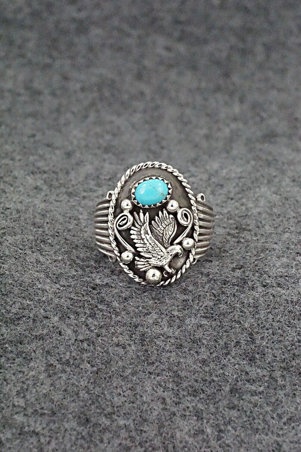 Turquoise & Sterling Silver Ring - Jeannette Saunders - Size 8.75