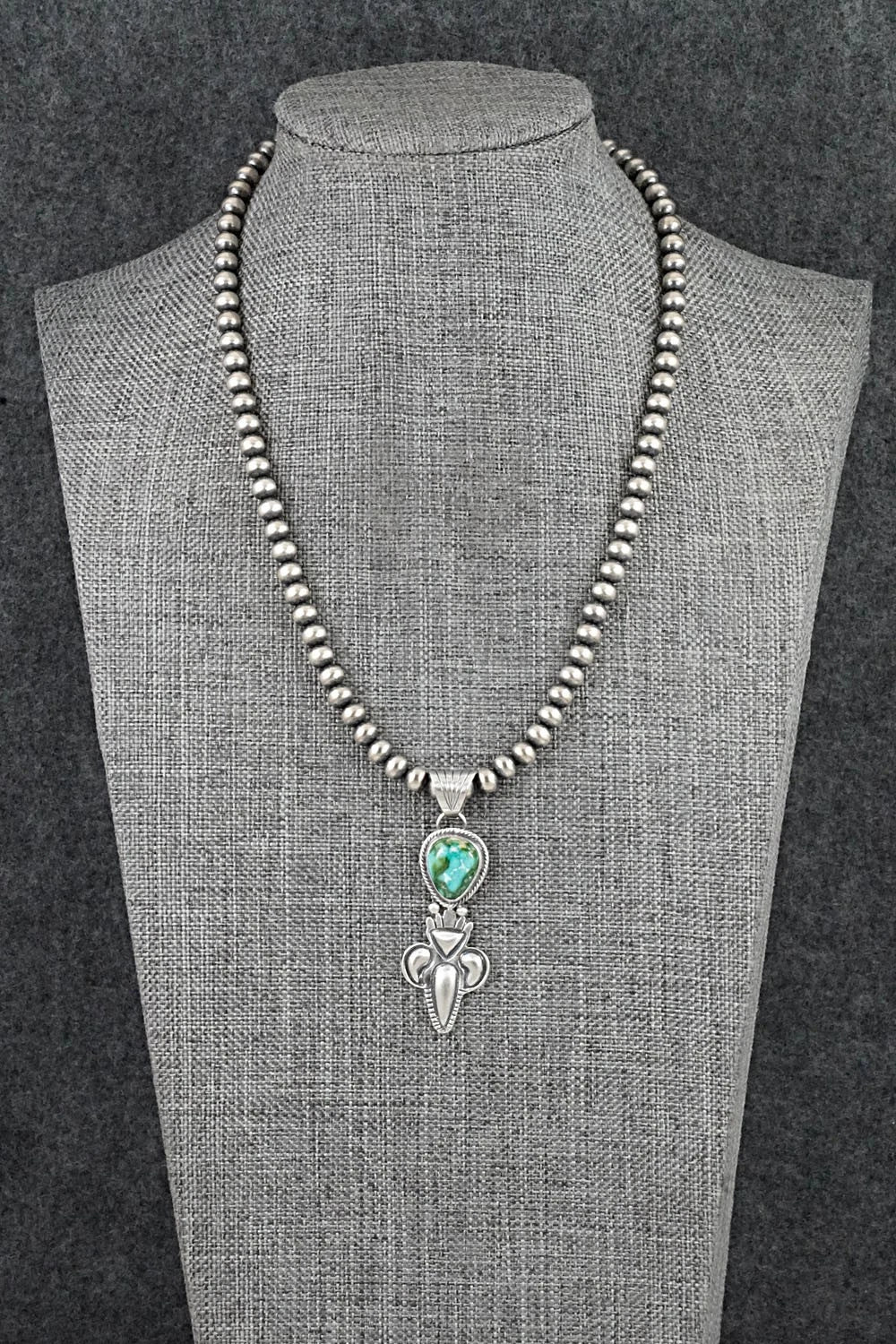Turquoise & Sterling Silver Necklace - Gary Shorty
