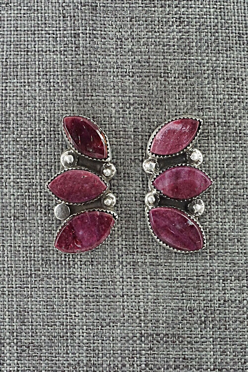 Spiny Oyster & Sterling Silver Earrings - Selina Warner
