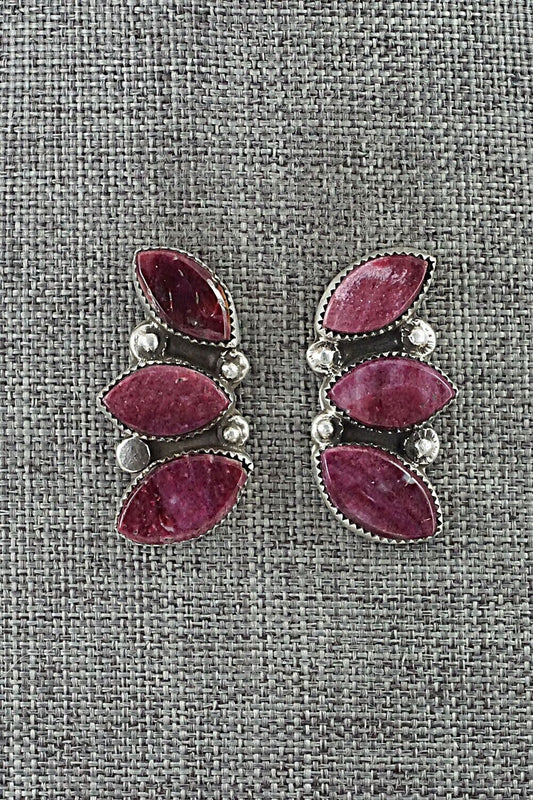 Spiny Oyster & Sterling Silver Earrings - Selina Warner