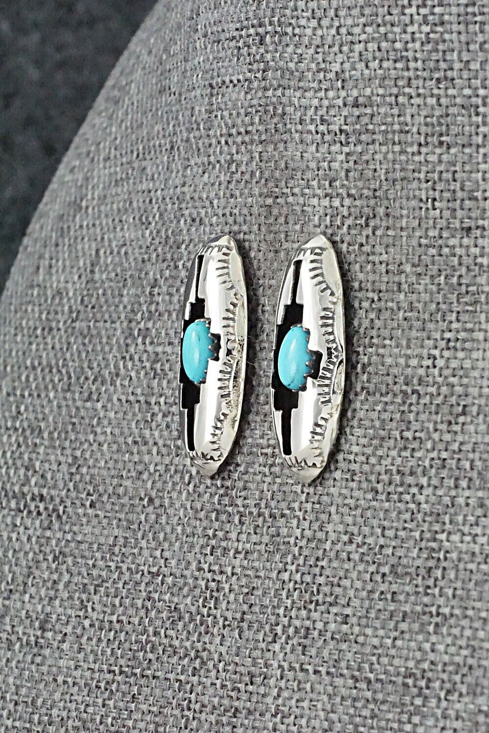 Turquoise & Sterling Silver Earrings - Felix Perry