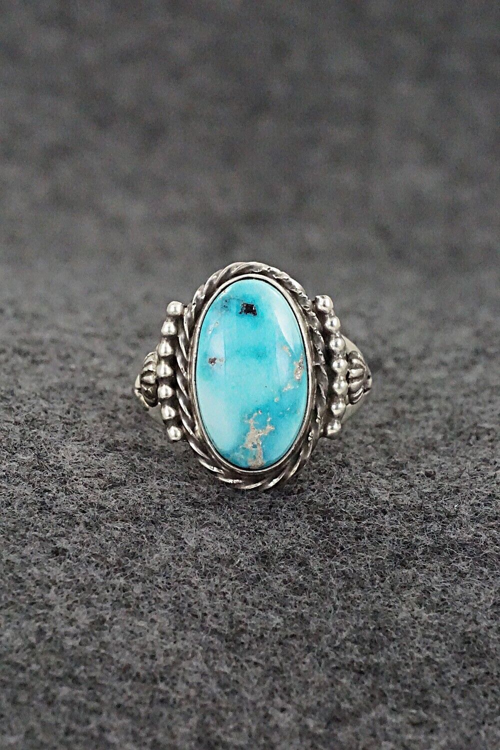 Turquoise & Sterling Silver Ring - Samuel Yellowhair - Size 7
