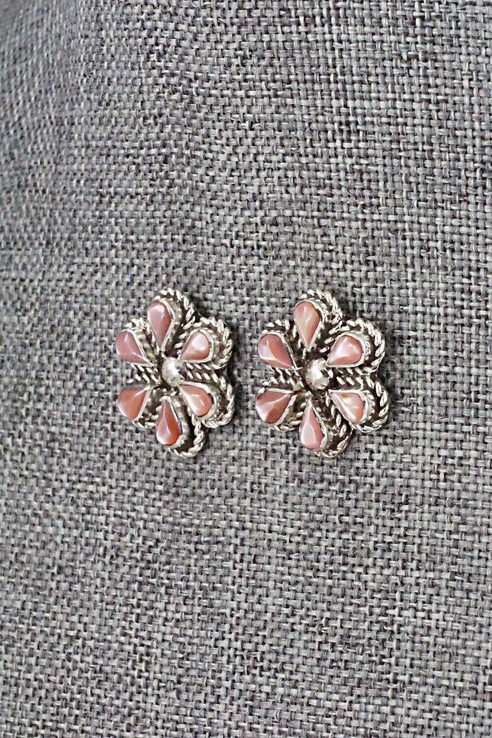 Mother of Pearl & Sterling Silver Earrings - Carol Lateyice