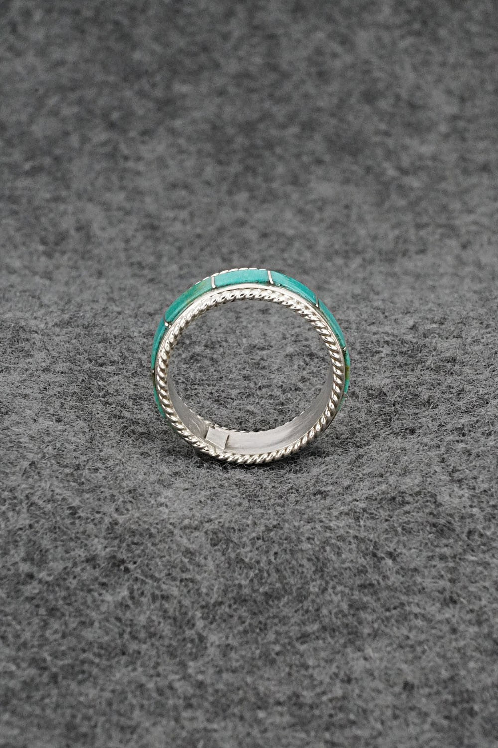 Turquoise & Sterling Silver Ring - Bruce Johnson - Size 8.5