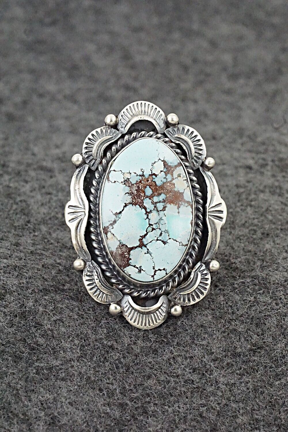 Turquoise & Sterling Silver Ring - Raymond Delgarito - Size 9