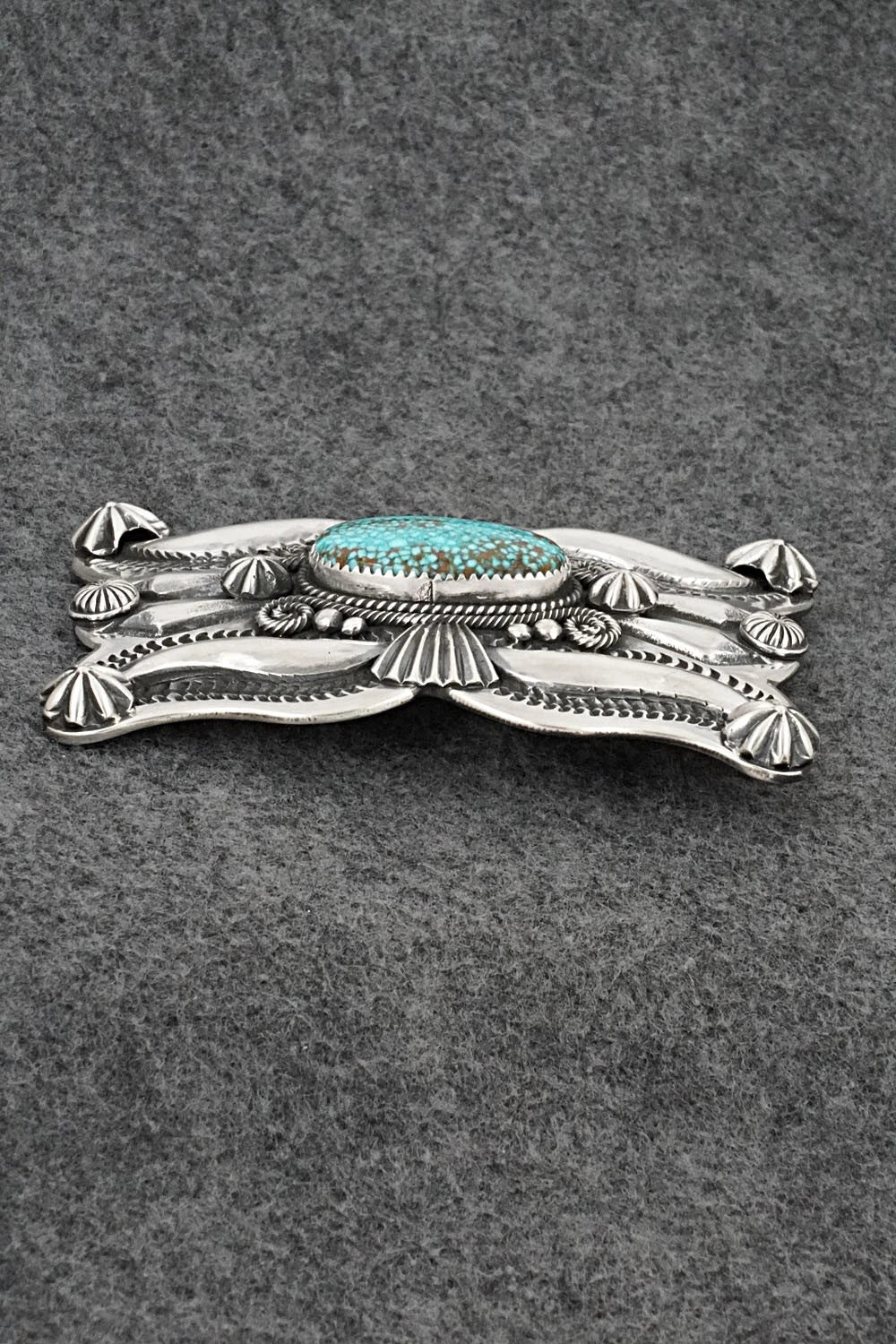 Turquoise & Sterling Silver Belt Buckle - Delbert Gordon