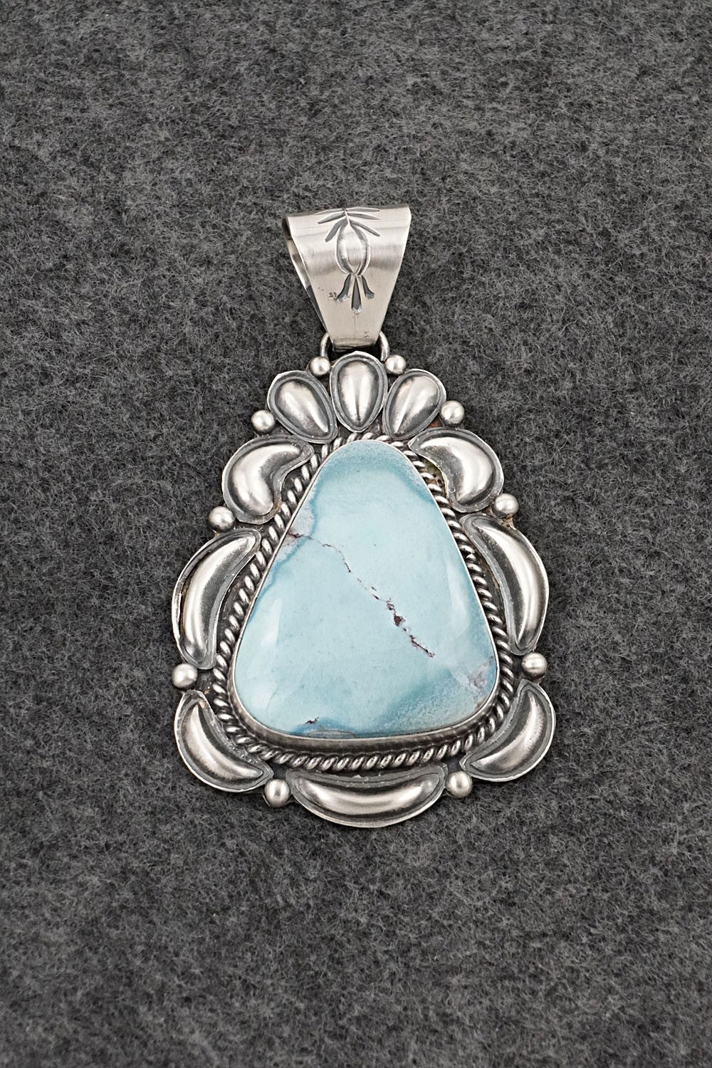 Turquoise & Sterling Silver Pendant - Raymond Delgarito