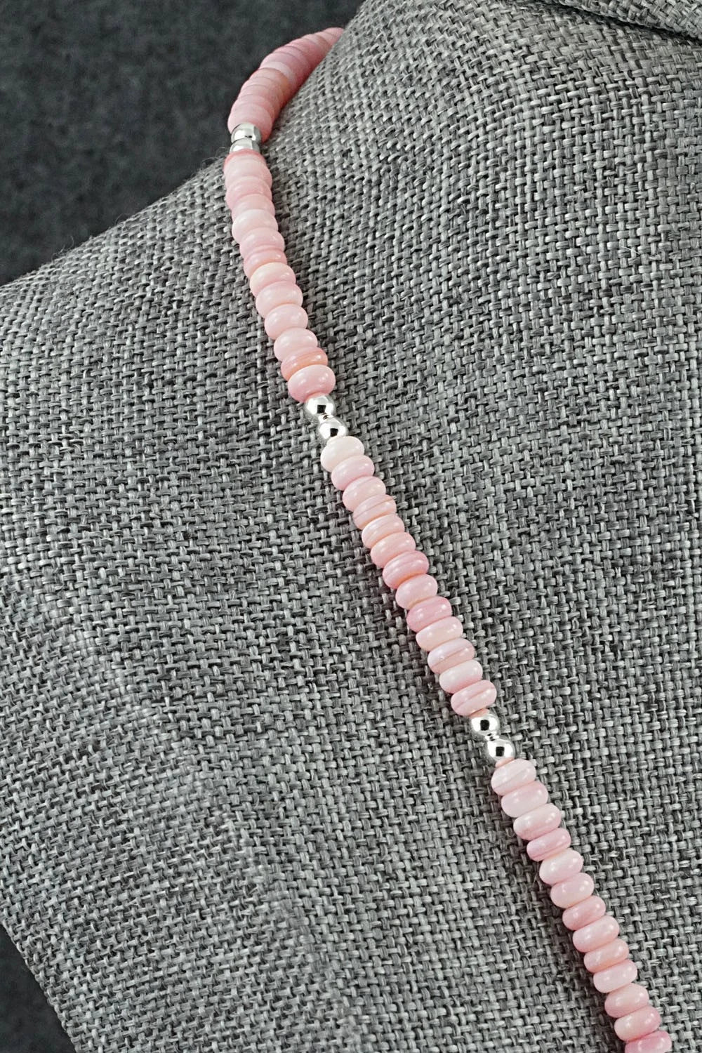 Pink Conch & Sterling Silver Necklace 18" - Doreen Jake