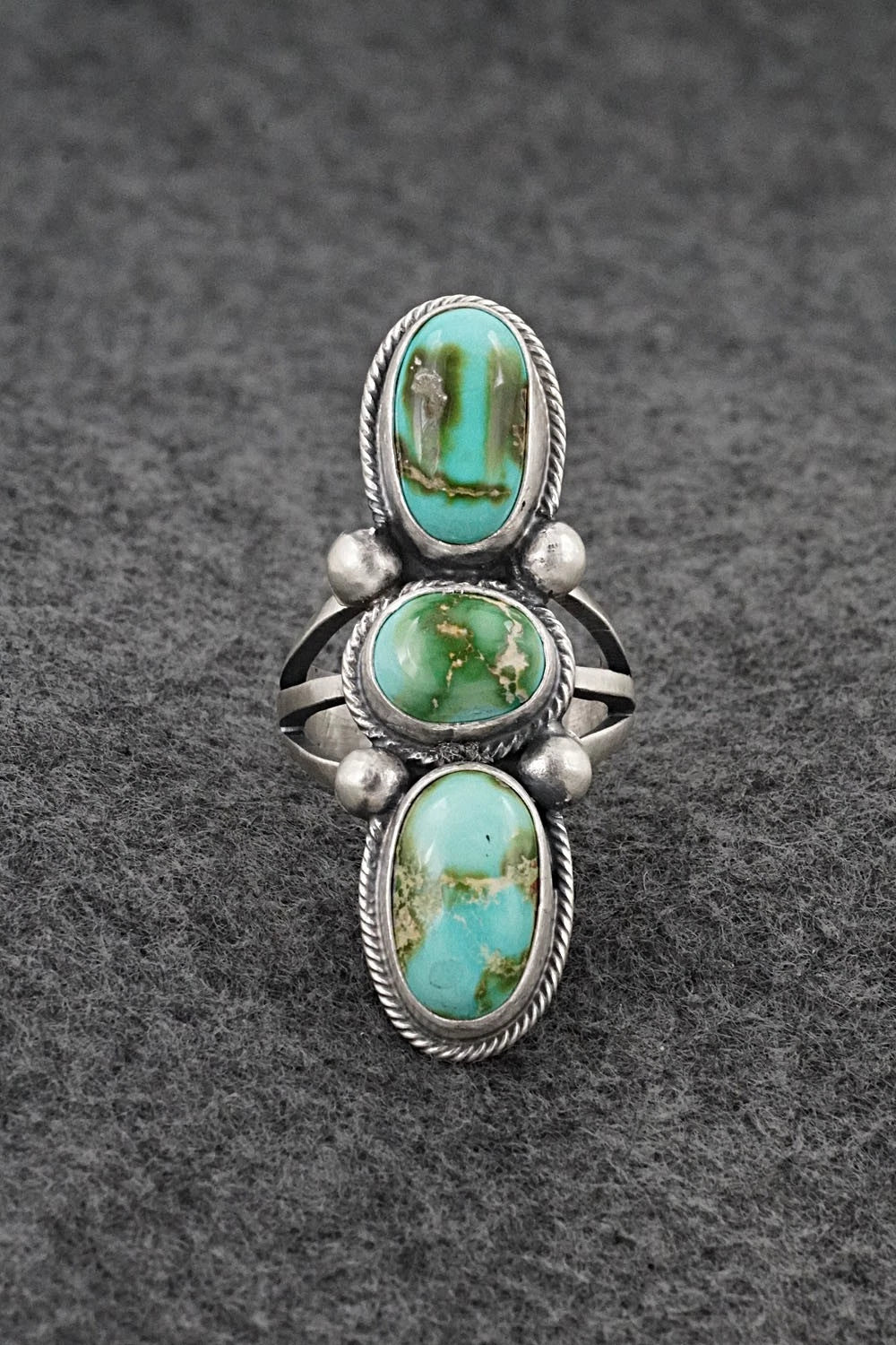 Turquoise & Sterling Silver Ring - Bobby Johnson - Size 7.5