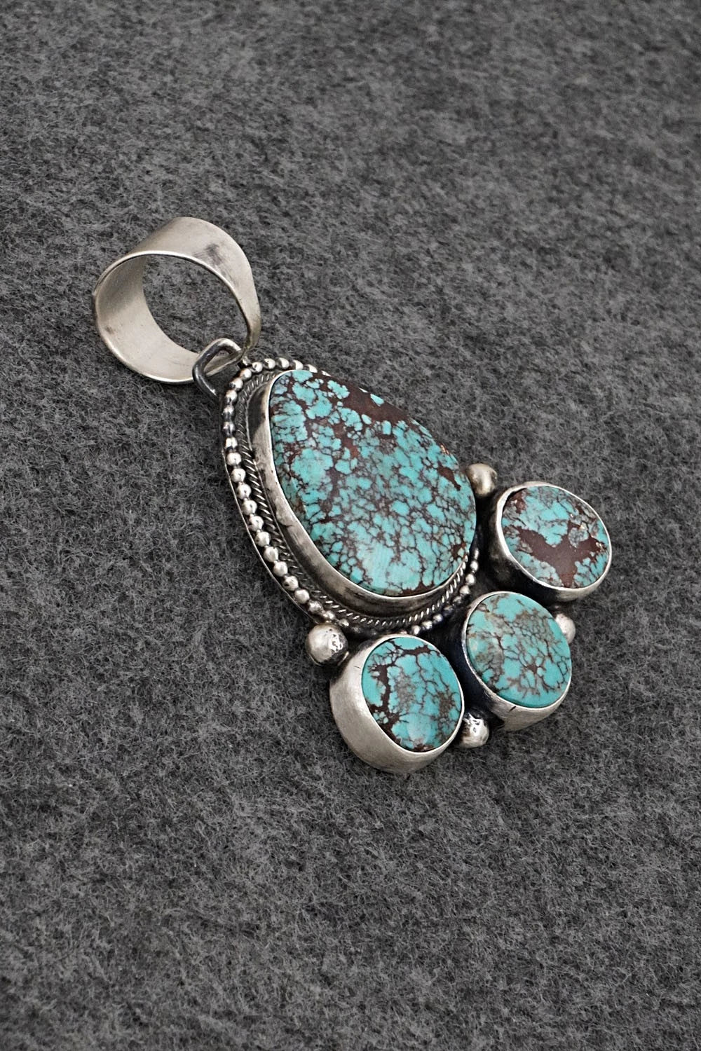 Turquoise & Sterling Silver Pendant and Earrings Set - Bobby Johnson