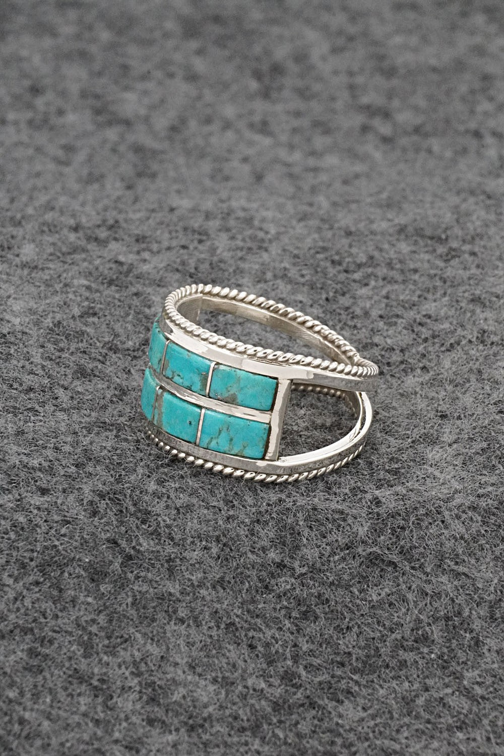 Turquoise & Sterling Silver Ring - Bruce Johnson - Size 9