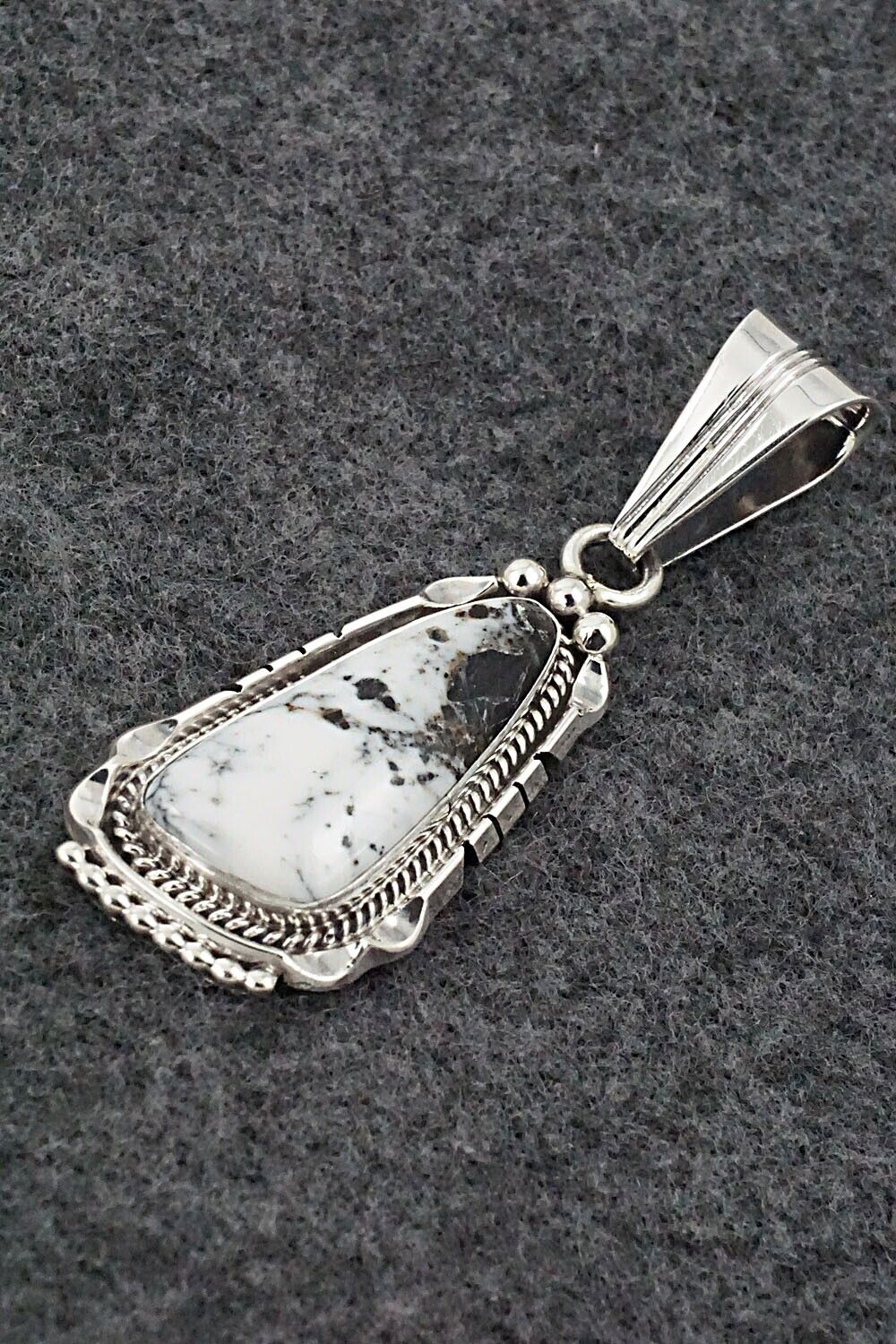 White Buffalo & Sterling Silver Pendant - Samuel Yellowhair