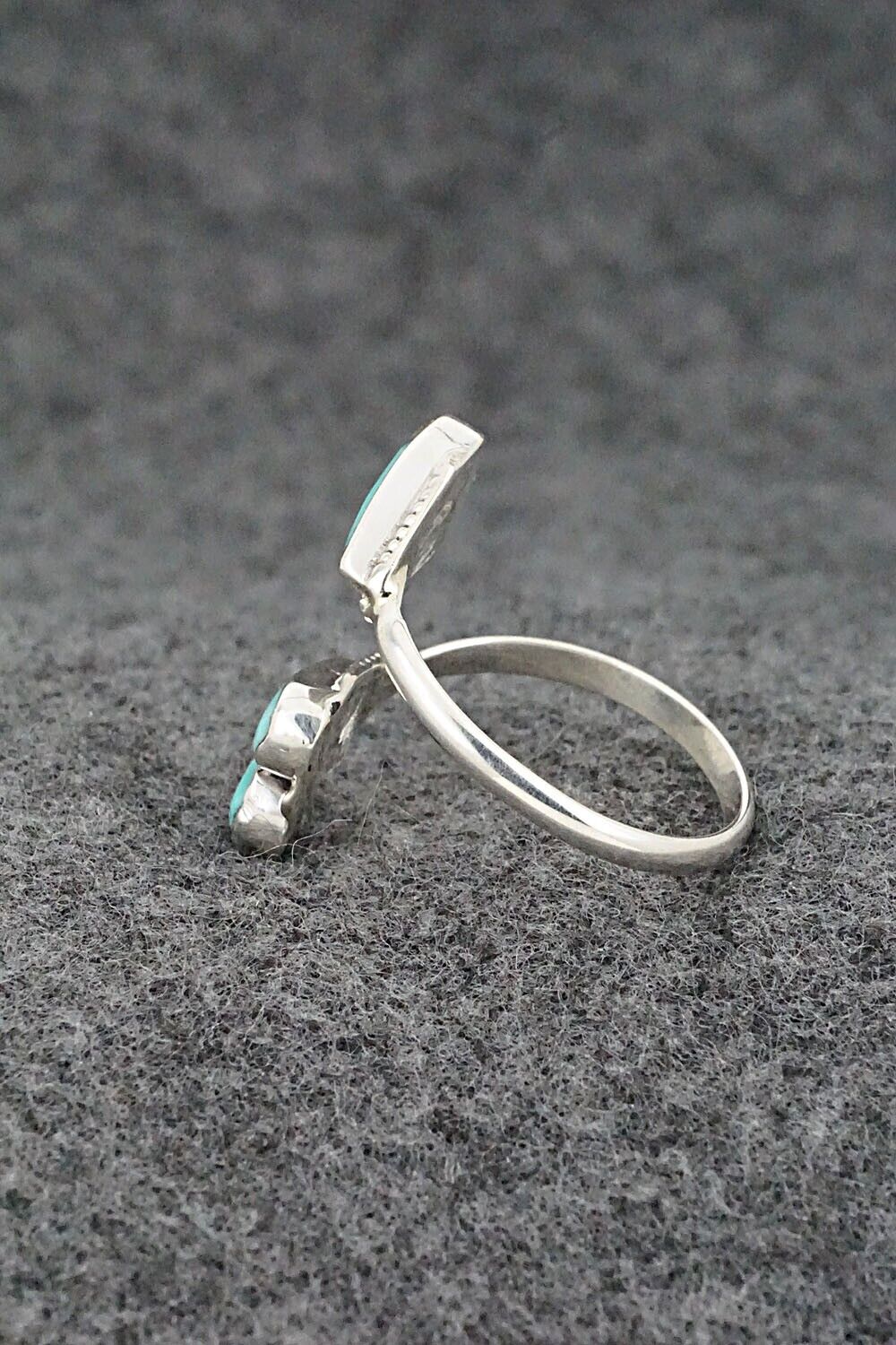 Turquoise & Sterling Silver Ring - Velda Nastacio - Size 9 Adj.