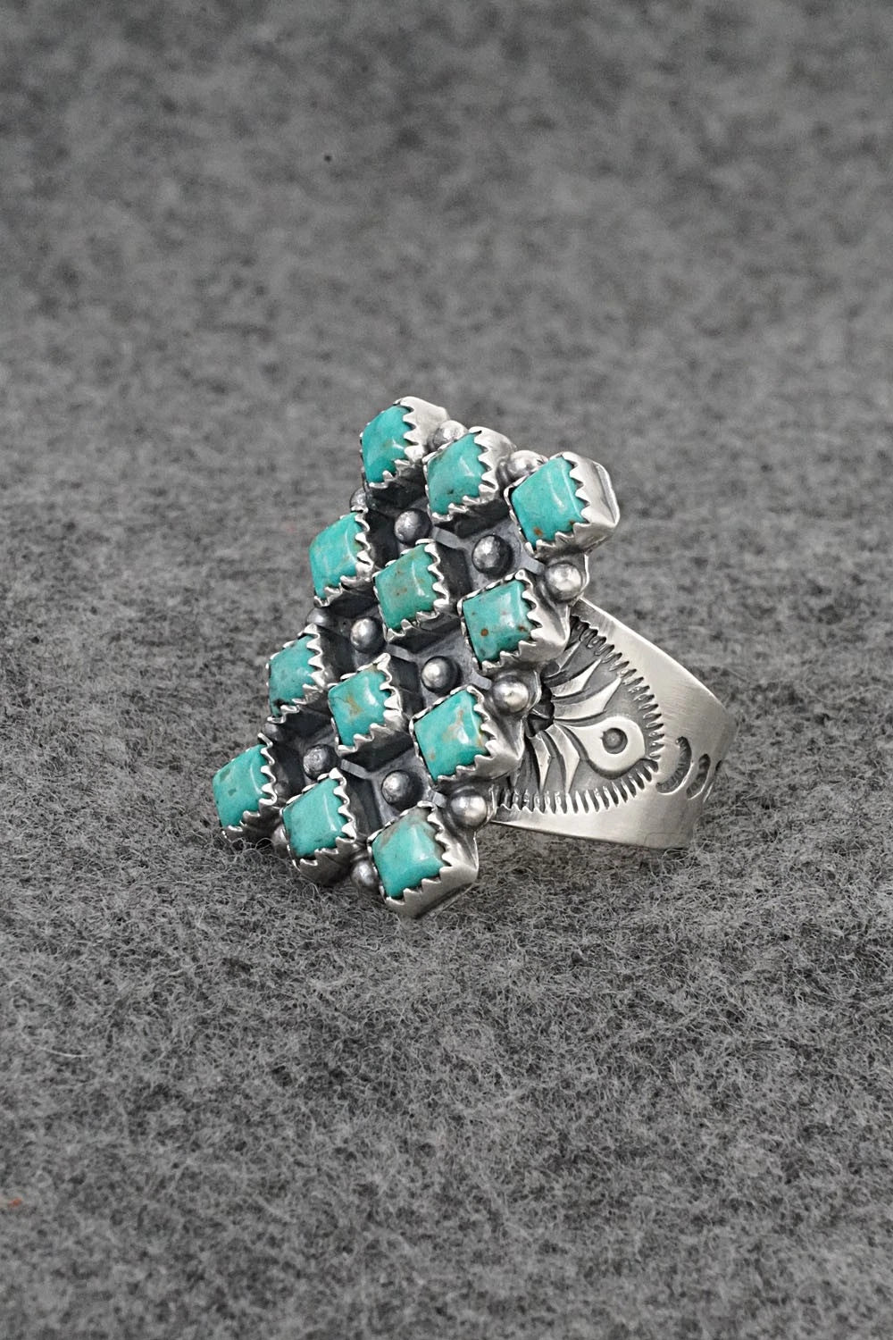 Turquoise & Sterling Silver Ring - Verley Betone - Size 9
