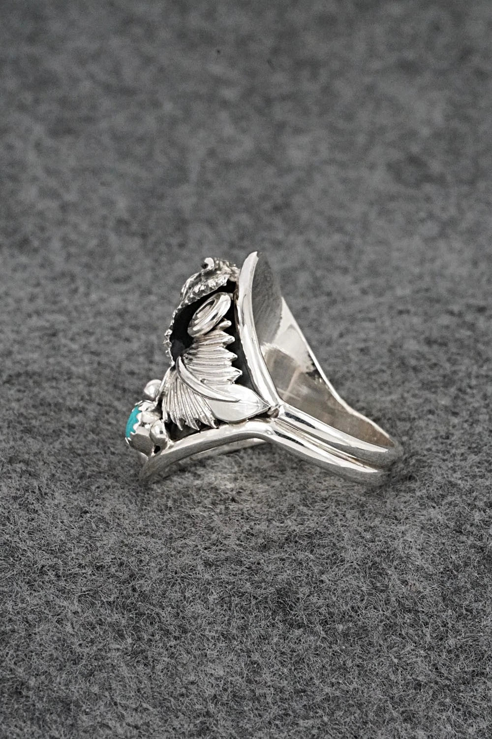 Turquoise & Sterling Silver Ring - Darrell Morgan - Size 14