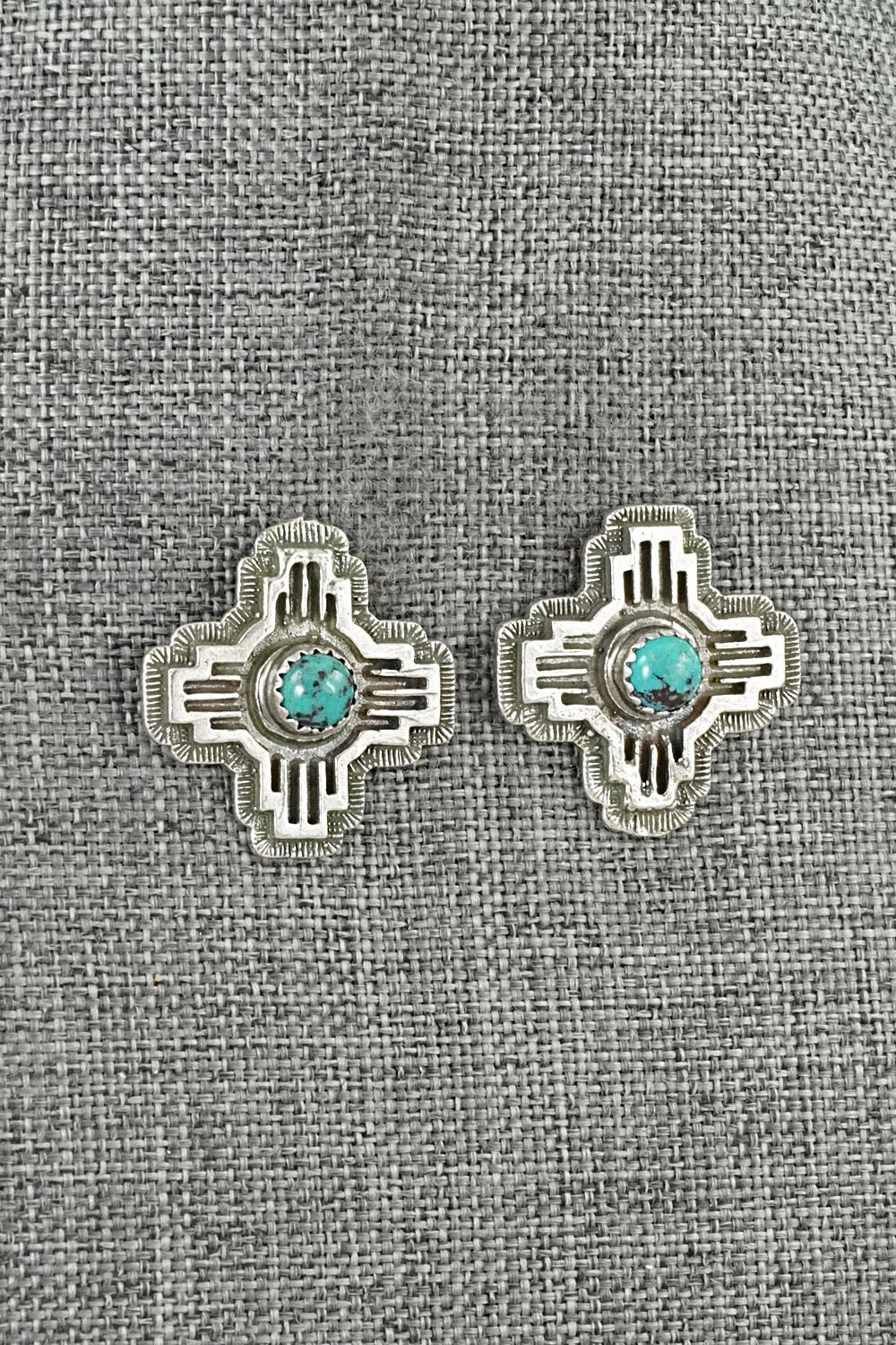 Turquoise & Sterling Silver Earrings - Robinson Martinez