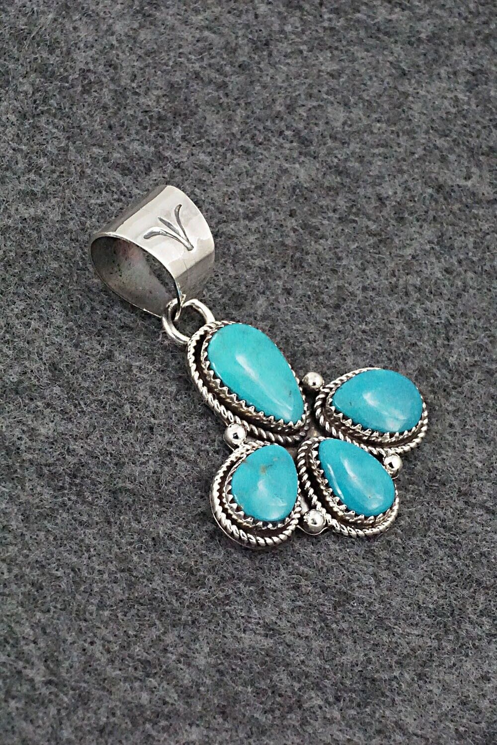 Turquoise & Sterling Silver Pendant - Ernest Hawthorne