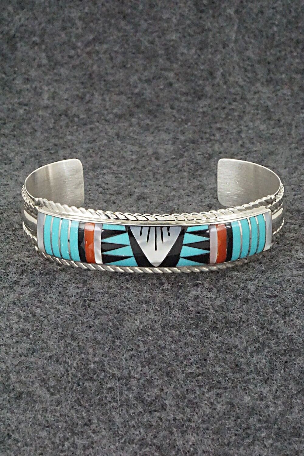 Multi Stone & Sterling Silver Inlay Bracelet - Rebecca Sheyka