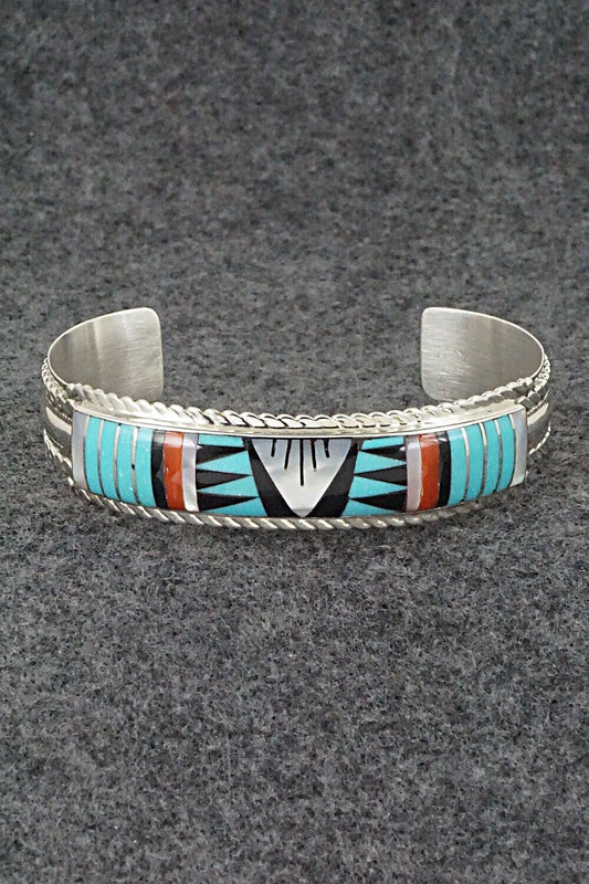 Multi Stone & Sterling Silver Inlay Bracelet - Rebecca Sheyka