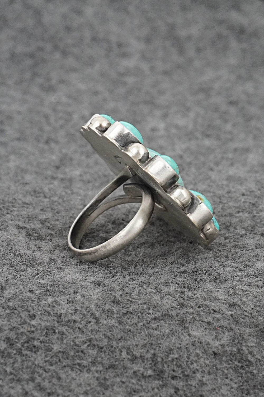Turquoise & Sterling Silver Ring - Kathleen Livingston - Size Adjustable