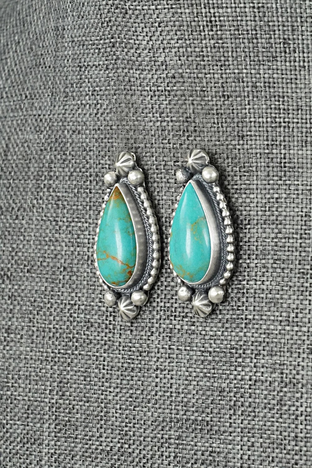 Turquoise & Sterling Silver Earrings - Darrin Livingston